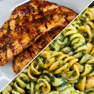 Grilled Chicken Breast with Pesto Pasta